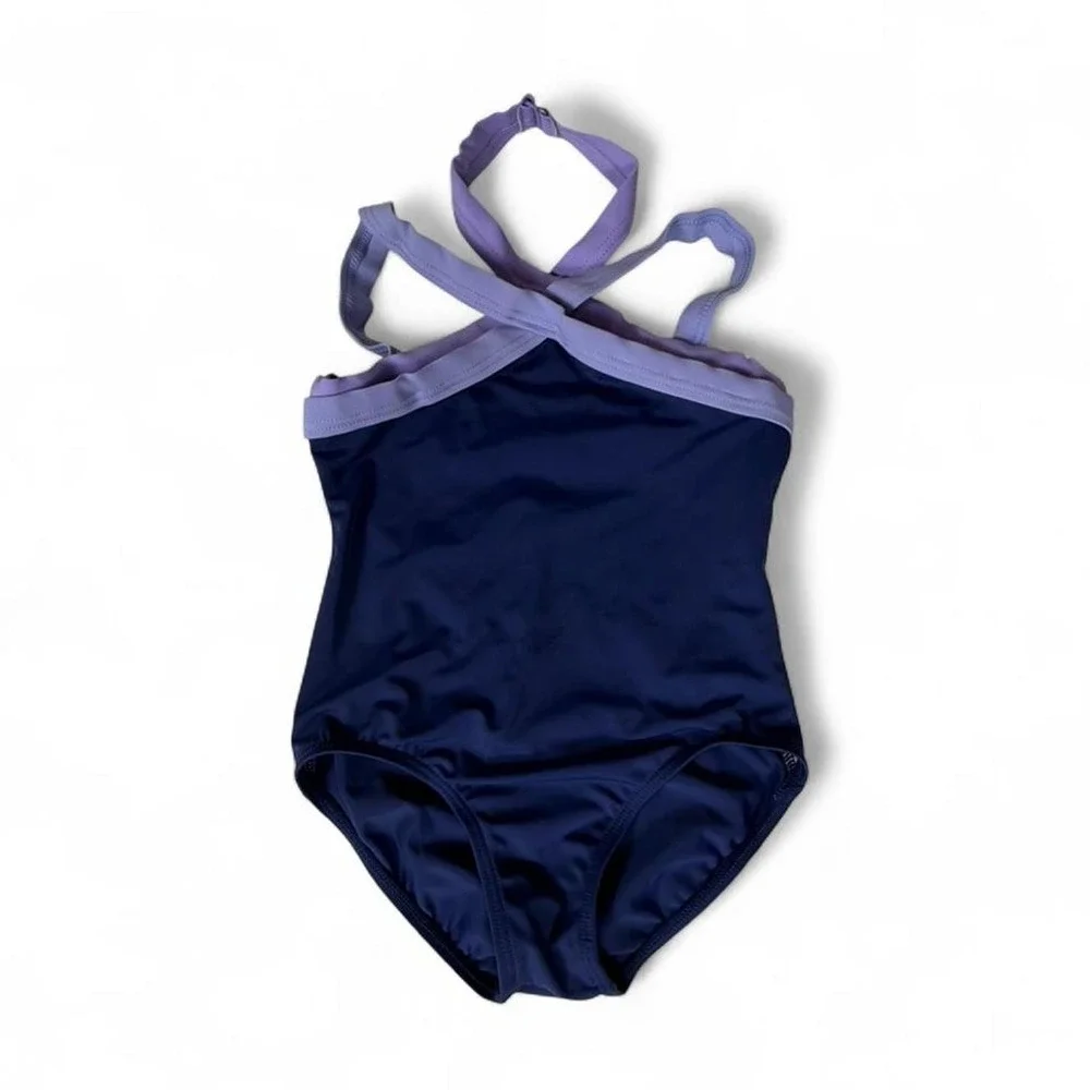 Balera Navy & Lavender Dance Leotard Girls Size IC